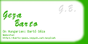 geza barto business card