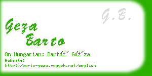 geza barto business card